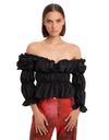 Sadie Ruched Blouse in Black