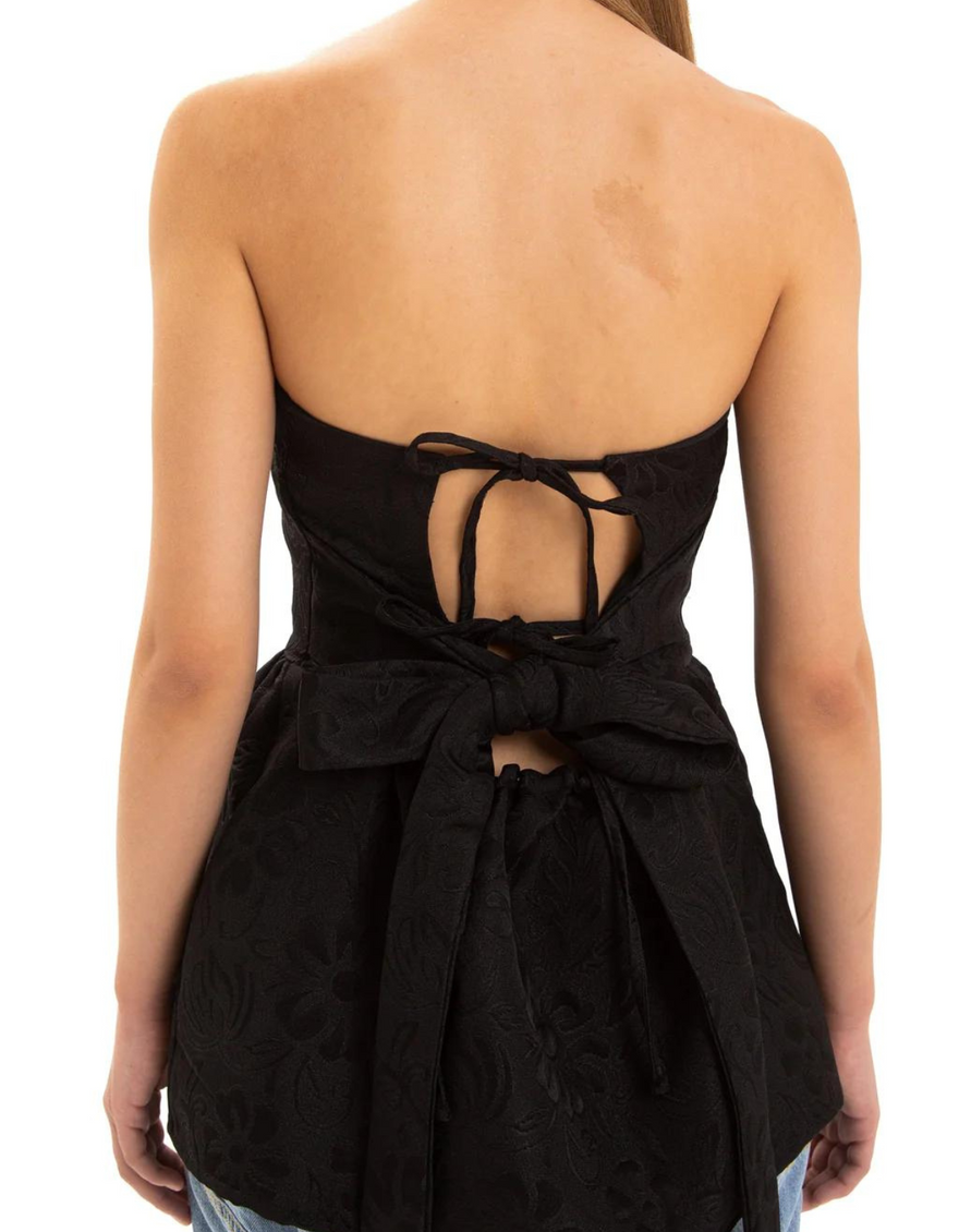 Cecile Strapless Top in Black