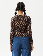 Hazey Mesh Long Sleeve in Black Floral