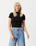 Iconic Rib Tee in Black