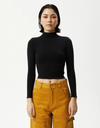 Iconic Rib Long Sleeve Top in Black