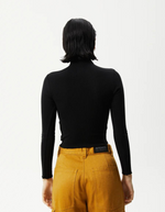 Iconic Rib Long Sleeve Top in Black