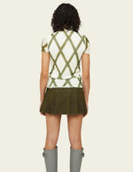 Rio Mesh Mockneck Tee in Jade