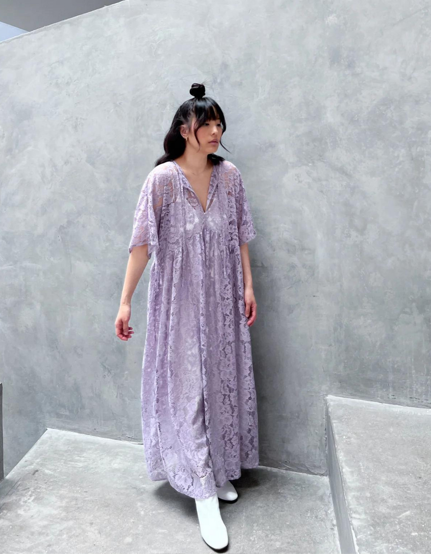 Zelda Dress in Lavender Lace
