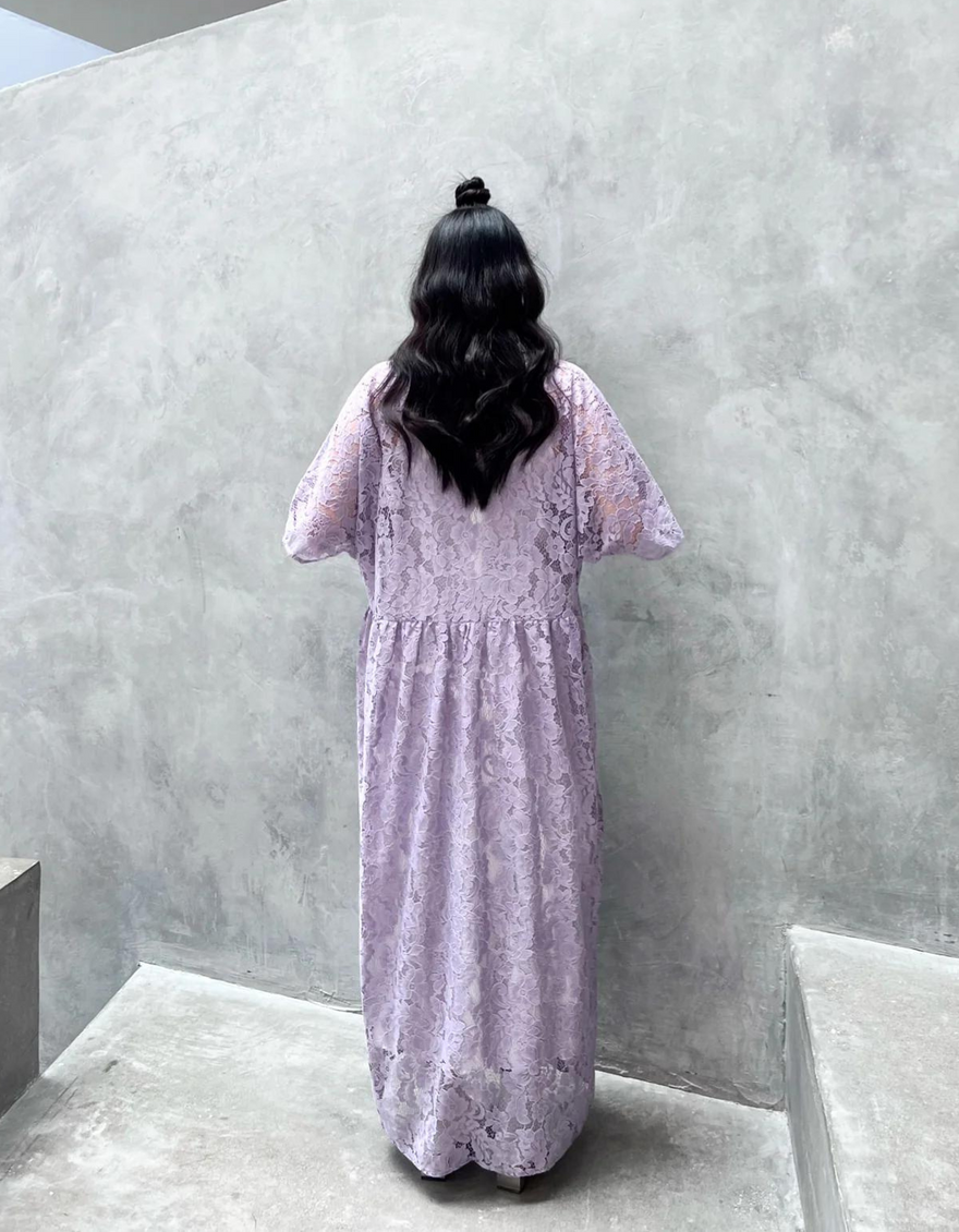 Zelda Dress in Lavender Lace