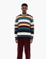 Eljer Pullover Striped Sweater in Burgundy