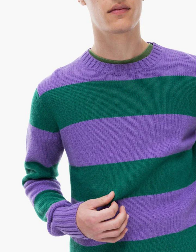 Poppelino Pullover Striped Sweater in Purple