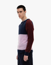 Jack Pullover Colourblocked Sweater in Burgundy