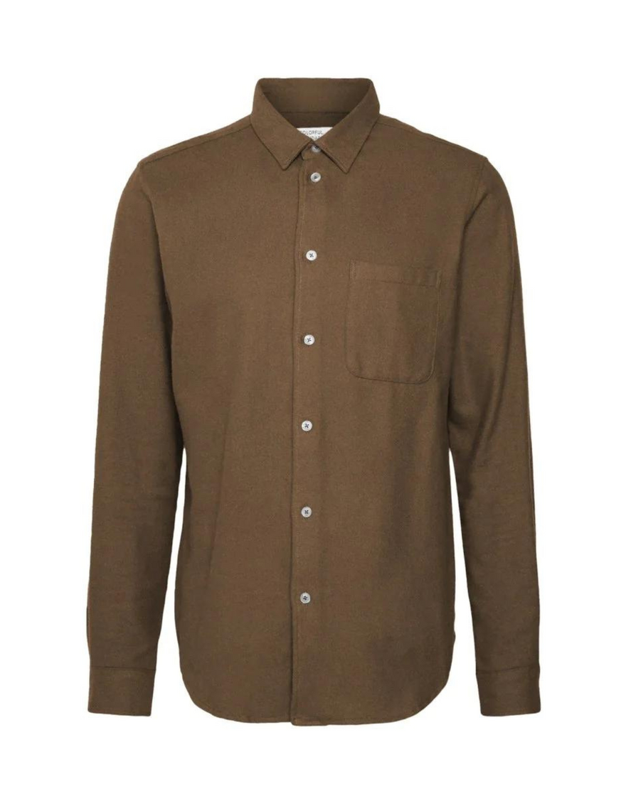 Organic Flannel Shirt in Cedar Brown