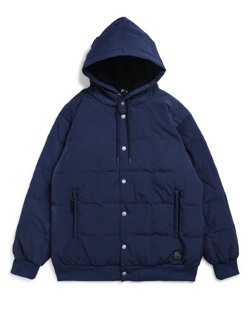 SC Front Button Down Hoodie in Navy