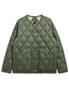 Military Crew Neck Down Jacket in Olive