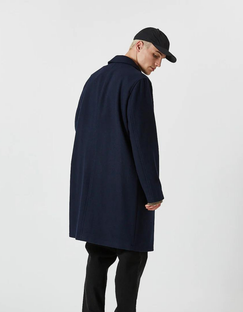 Navy midi outlet coat