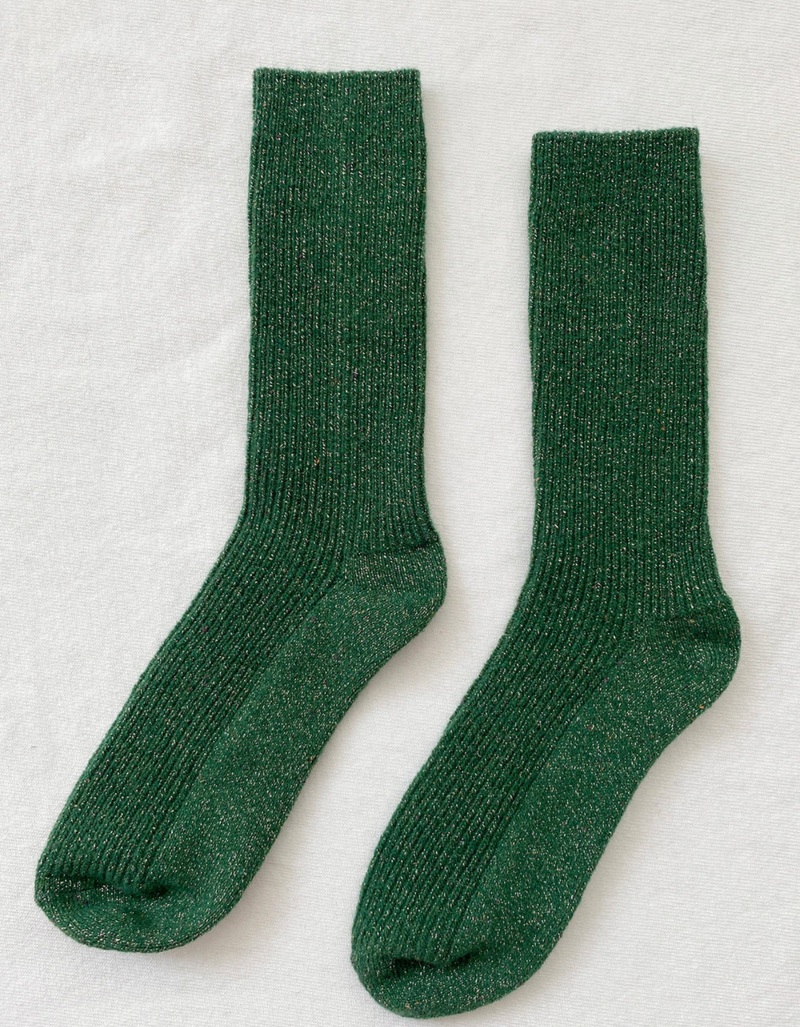 Winter Sparkle Socks in Evergreen