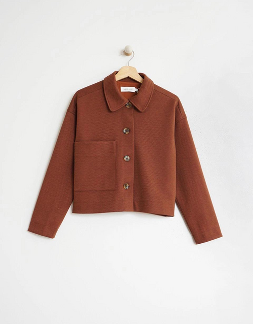 Herringbone Knitted Jacket in Tandori