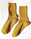 Her Socks Lurex in Mustard Glitter