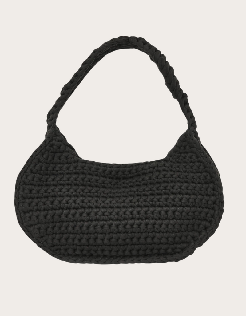 Sand Crochet Bag in Paved Black