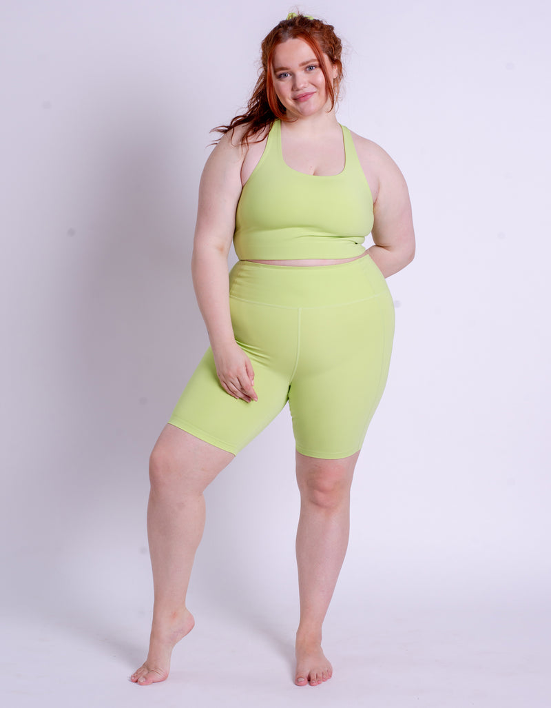 High Rise Bike Short in Key Lime