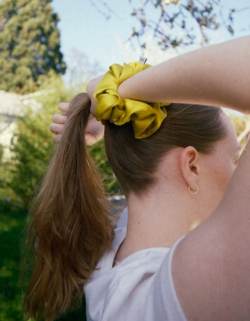 Big Silky Scrunchie in Chartreuse