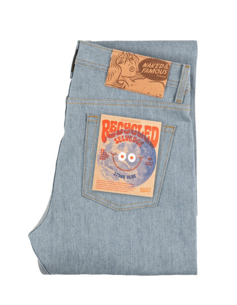 Easy Guy Lightweight Recycled Selvedge Jean in Stone Blue