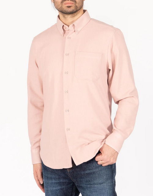 Easy Cotton Silk Blend Twill Shirt in Pink