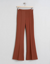 Flare Trousers in Tobacco Brown