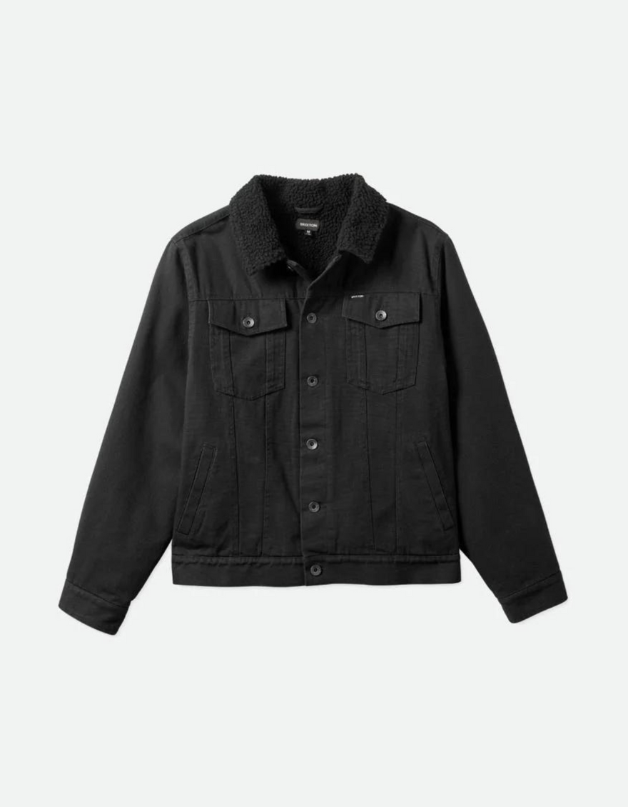 Cable Lined Trucker Jacket in Black