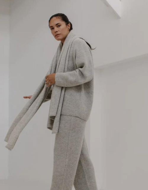 Alpaca Travel Wrap in Fog